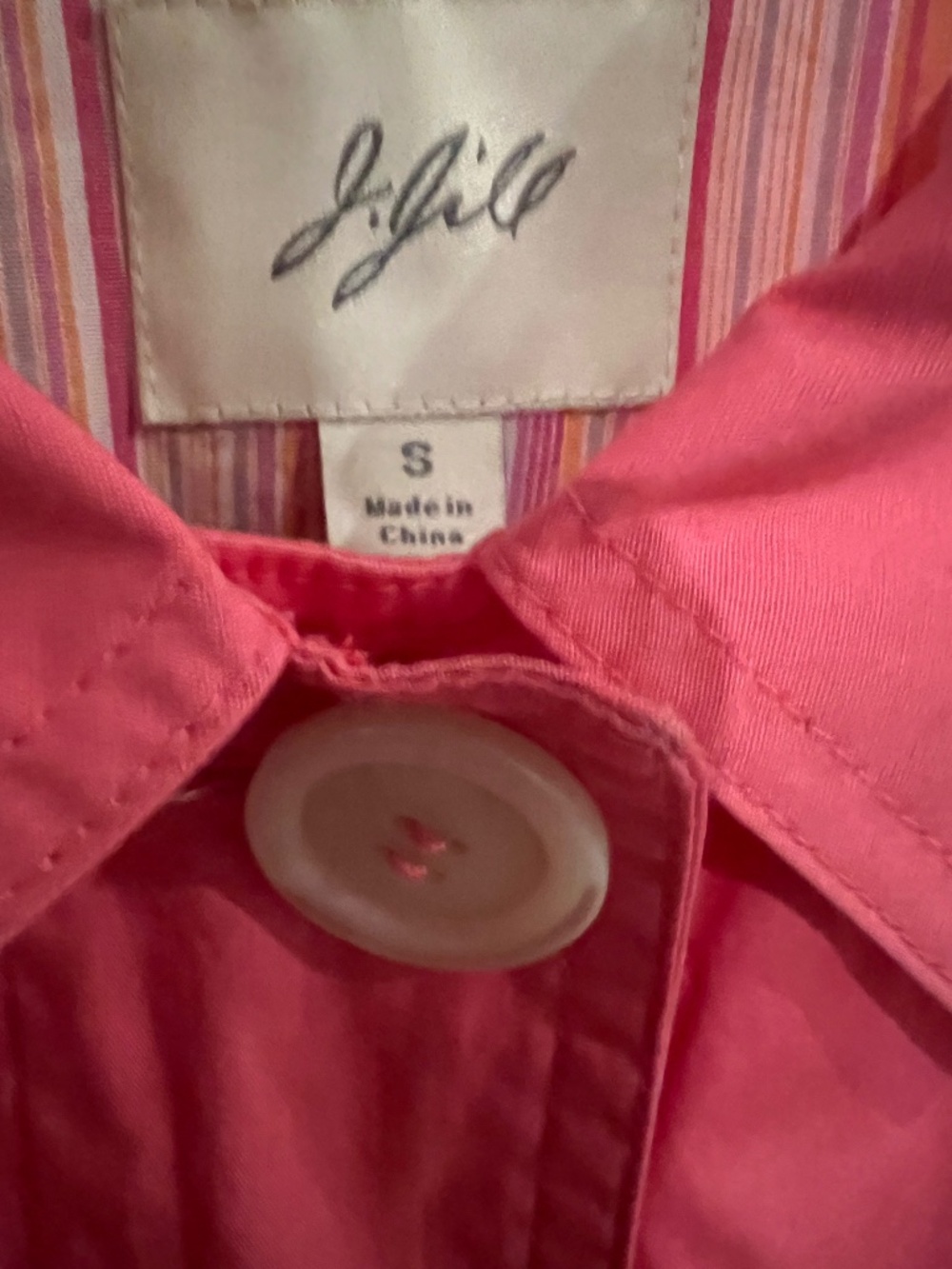 J. Jill Womens Jacket Pink S Spring Water Resistant  Trench Coat